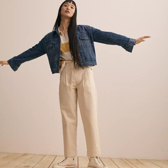 Madewell Herringbone Paperbag Pant - Picture 2 of 9